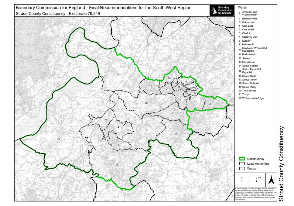 A map showing the new boundaries